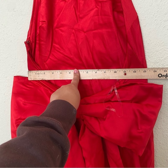 HOUSE OF CB 'Ilaria' Red Bow Halter Maxi Dress NWOT size XS - Picture 10 of 11